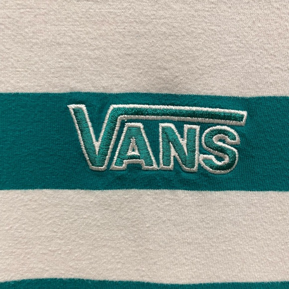 Vans Striped T-Shirt, Green/teal/white, XL - Picture 2 of 4